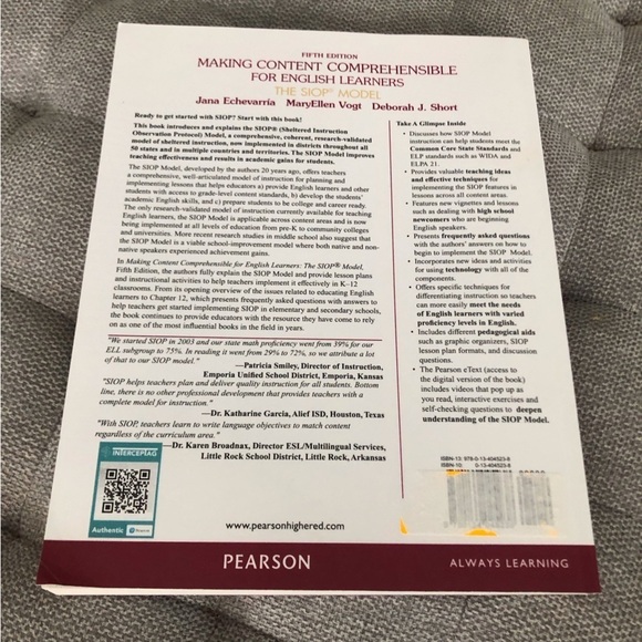 Making Content Comprehensible for English Learners the siop model paperback book - Picture 2 of 8